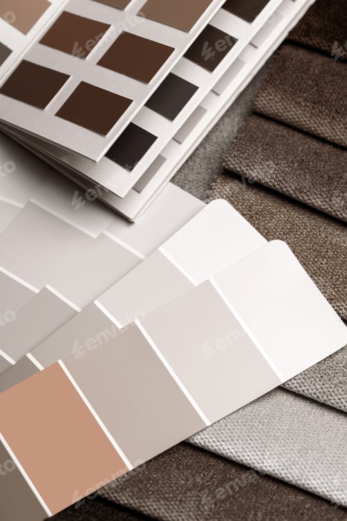 Preview: a variety of fabrics with a color palette