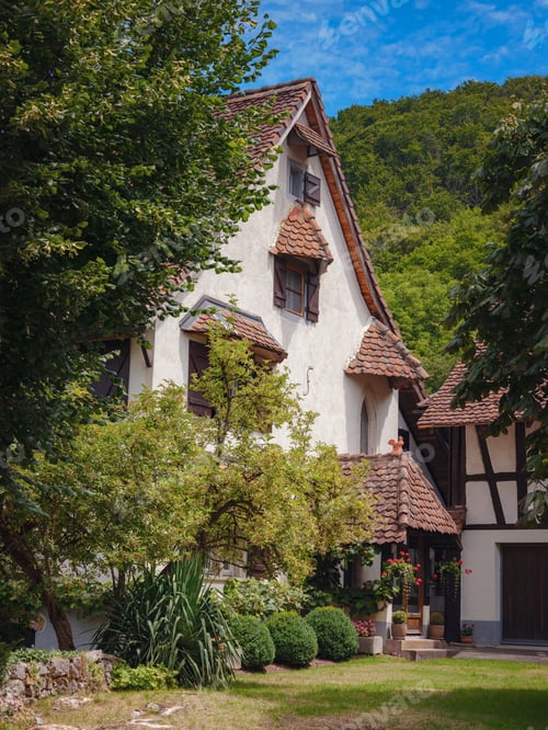 Preview: Conques village in France in summer day
