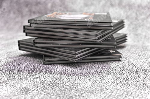Preview: a large stack of paper photo books. Photo album with photos.