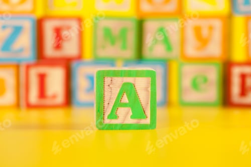 Preview: Photograph of colorful Wooden Block Letter A