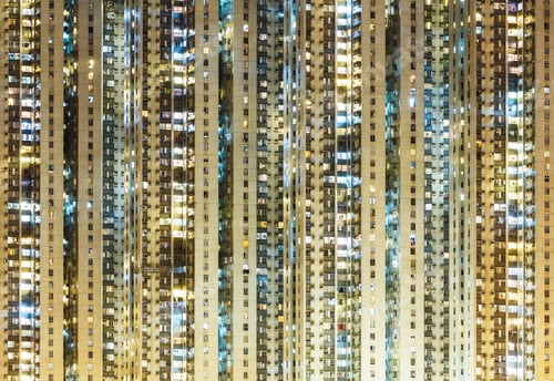 Preview: illuminated residential building