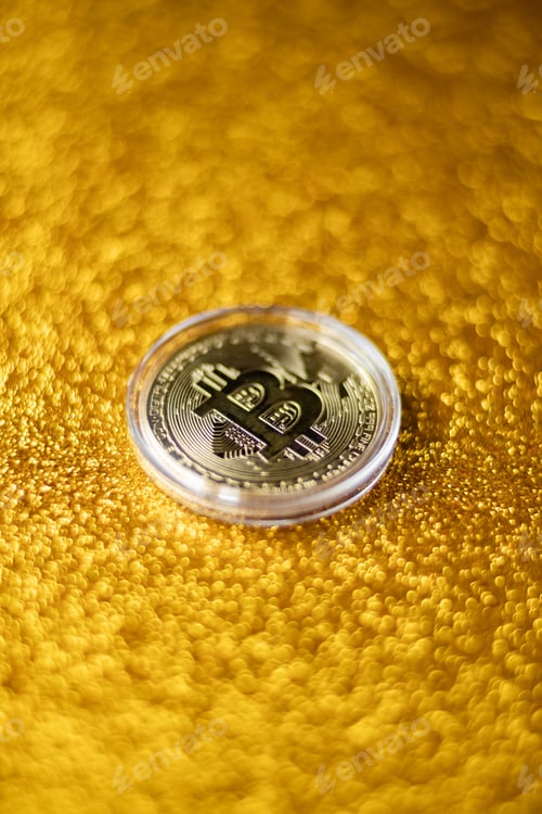 Preview: ryptocurrency logo of BTC coin.