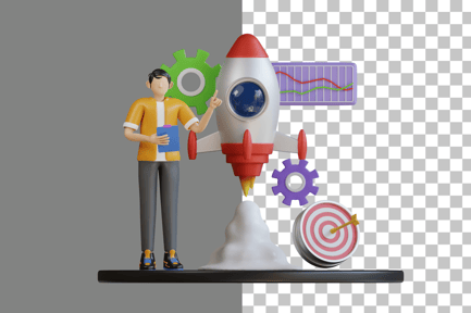 Preview: New Product Launching 3D Illustration