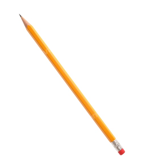 Preview: Graphite pencil with eraser isolated on white. School stationery