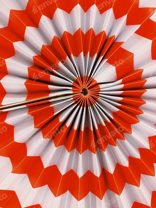 Abstract Red and White Patterned Paper Decoration