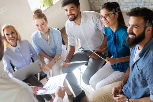 Preview: Successful business group of people at work in office