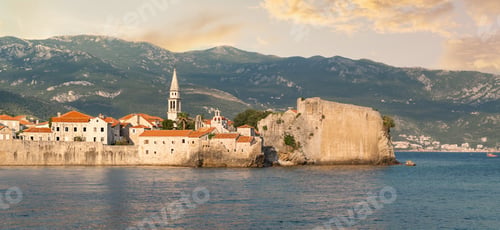 Preview: Seascape with fortress of the Old Town. Budva, Montenegro.