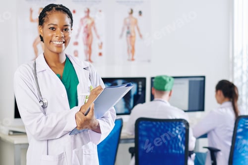 Preview: Physician filling document