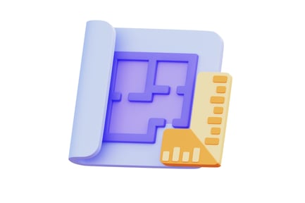 Preview: Blue Print 3D Illustration