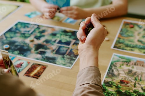 Preview: Unrecognizable Player Holding Dice In Hand