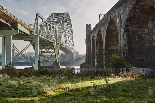 Preview: Silver Jubilee Bridge and Runcorn Railway Bridge, Runcorn, Cheshire, England