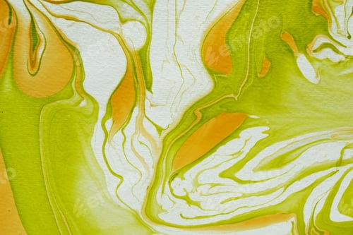 Preview: Abstract marbleized effect in green and gold