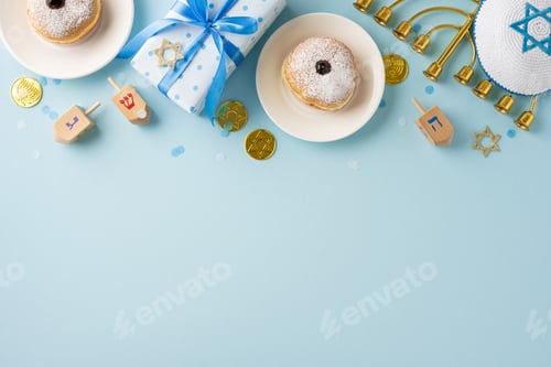 Preview: Celebrate Hanukkah with traditional elements including donuts, dreidels