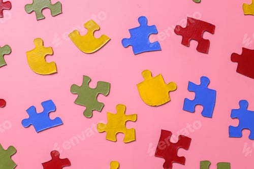 Preview: Colorful puzzle pieces for world autism day