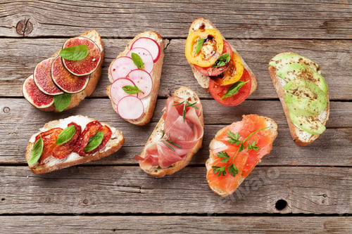 Preview: Brushetta or traditional spanish tapas