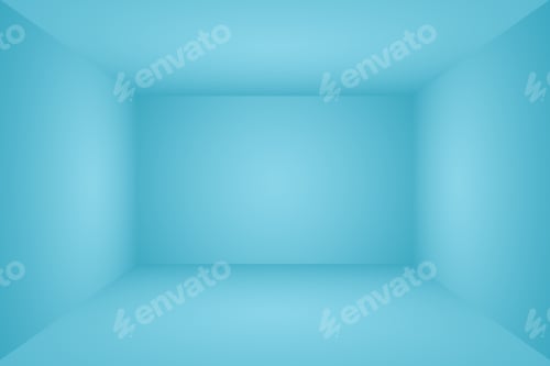 Preview: Abstract Luxury gradient Blue background. Smooth Dark blue with Black vignette Studio Banner. 3D