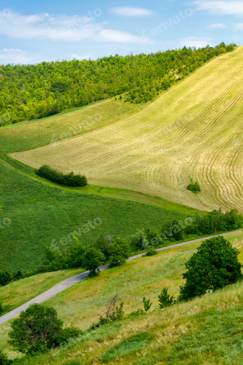 Preview: Rural landscape along the road from Sassuolo to Serramazzoni, Emilia-Romagna.