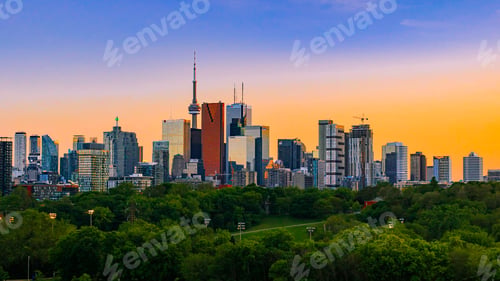 Preview: Cityscape of the city of Toronto captured during a sunset