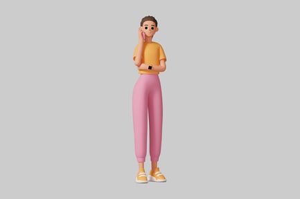 Preview: Cartoon illustration of a person talking on a cell phone.