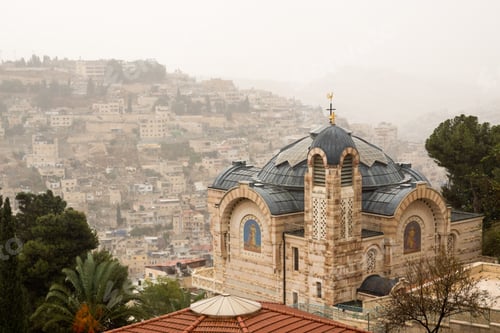 Preview: View of the famous St. Peter's Church in Gallicantou in Jerusalem, Israel