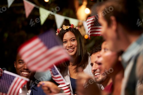 Preview: Friends Celebrating 4th Of July Holiday With Backyard Party