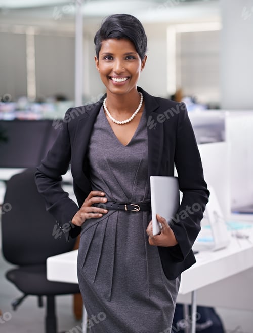 Preview: Shes ready for any challenge. Shot of an attractive young woman businesswoman in her office.