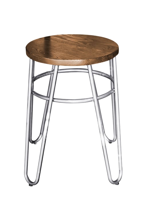 Preview: Wooden steel legs simplistic bar chair isolated.