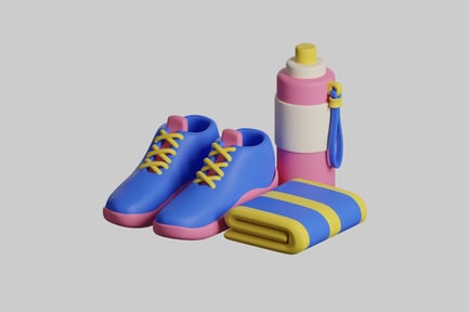 Preview: Sports kit: shoes, towel, bottle