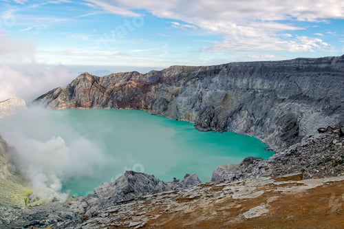 Preview: View from Ijen Crater, Sulfur fume at Kawah Ijen, Vocalno in Indenesia