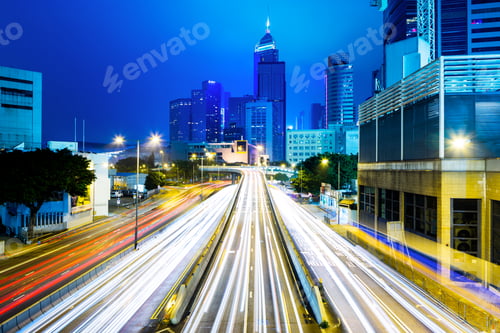 Preview: Traffic night in Hong Kong