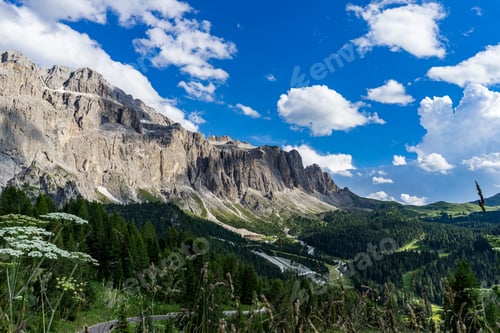 Preview: Mountains at Gardena Pass in Dolomites, Italy