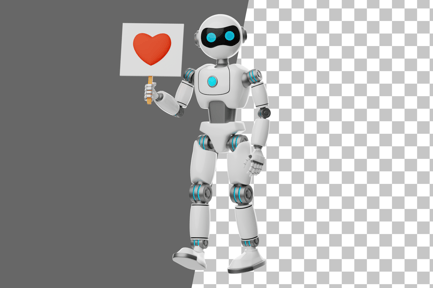 Preview: Robot Shows Heart Symbol 3D Illustration