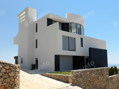 Preview: External View Of A Contemporary House Modern Villa