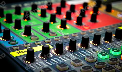Preview: Audio Mixing Board Console Equipment in Studio