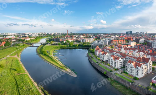 Preview: Poznan, Poland. Aerial view of Old Port district
