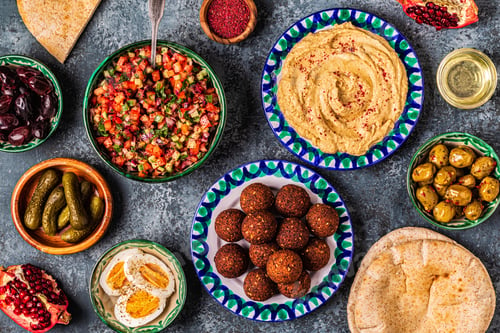 Preview: Falafel and hummus - traditional dish of Israeli and Middle Eastern cuisine