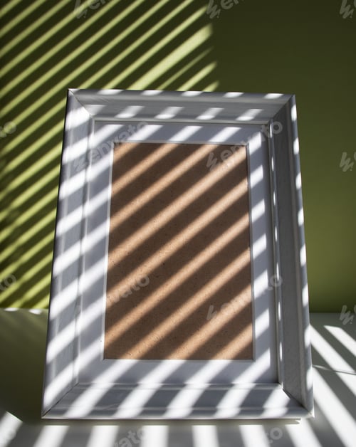 Preview: product mock up with white frame with space for text and white vase