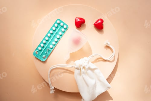 Preview: Menstrual cap over violet background
