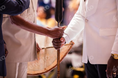 Preview: Kenyan Wedding Men Exchanging Gifts Shield Arrow
