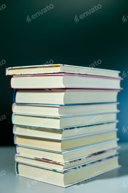 Preview: Stack of books on dark backgrounds, World book day