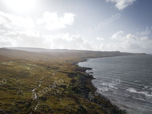 Preview: Aerial view over Glenbrittle, Isle of Skye, Scotland