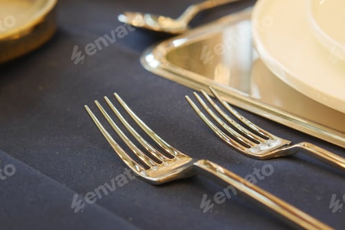 Preview: Shiny Silver Spoons on a Wooden Surface with Beautiful Reflections and Elegant Shine