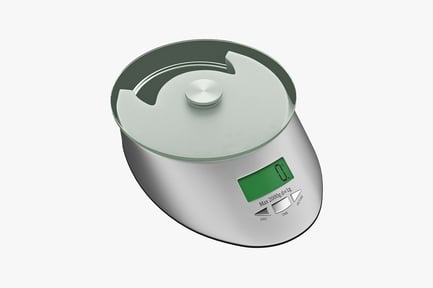 Preview: Circular weighing scale with lid and digital display