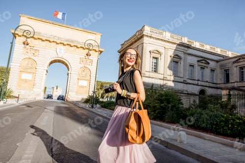 Preview: Woman traveling in Montpellier city, France