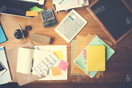 Preview: Workplace Workspace Wooden Table Document Concept