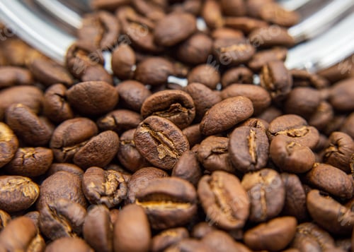 Preview: Closeup shot of a pile of fresh coffee beans