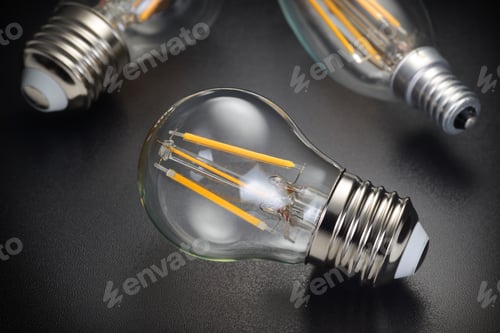 Preview: LED filament bulb on black