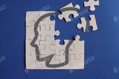 Preview: Human head on incomplete puzzles.