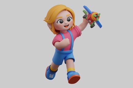 Preview: Girl with toy airplane