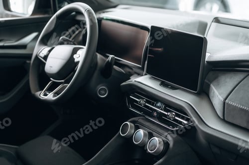 Preview: Detailed close up view of modern car interior